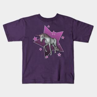 Purple Unicorn Stars Kids T-Shirt